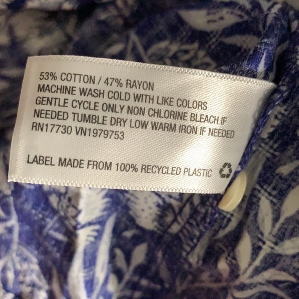 Universal Thread Blue Floral Ruffle Cotton Top‎ - Picture 5 of 13